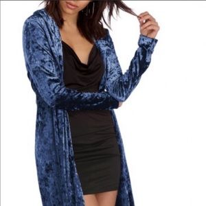 Blue Velvet Cardigan NWOT